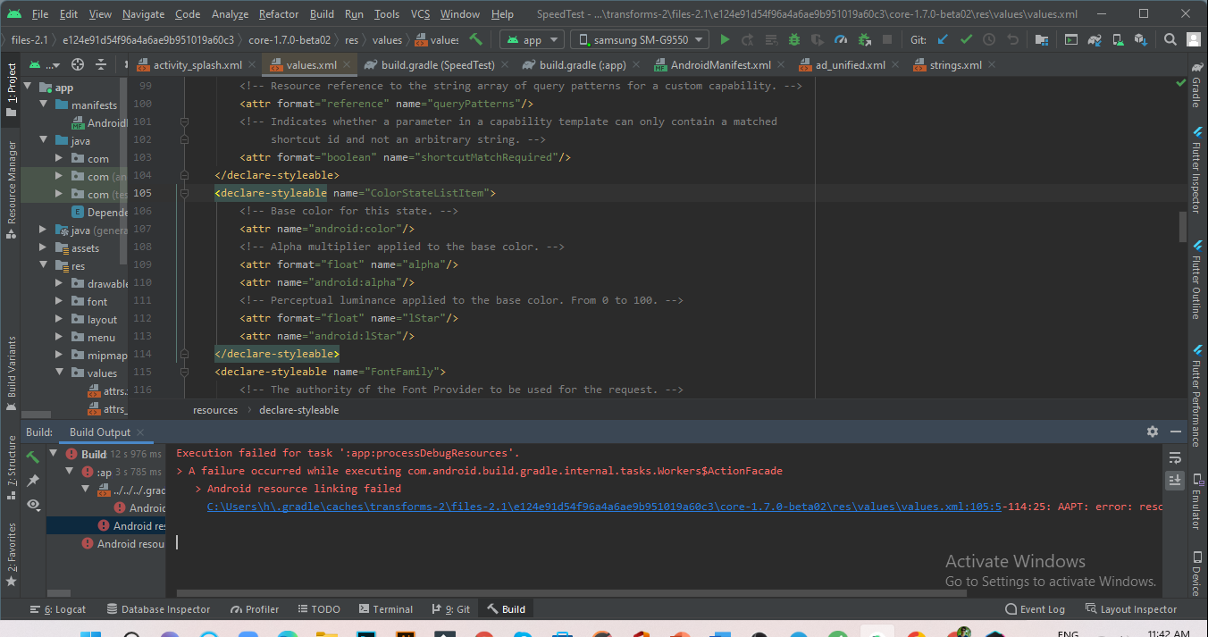 EROR: Execution failed for task ':app:processDebugResources'. · Issue ...
