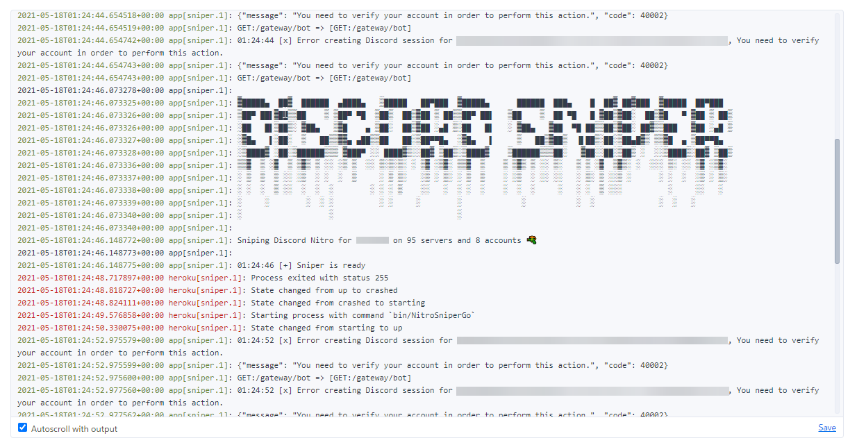 Sniper constantly crashing and wont log into my alt accounts · Issue ...