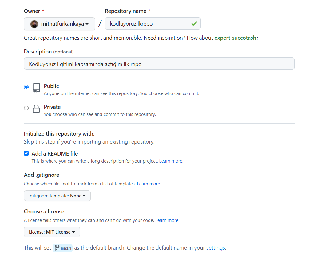 GitHub - mithatfurkankaya/kodluyoruzilkrepo: Kodluyoruz Eğitimi ...