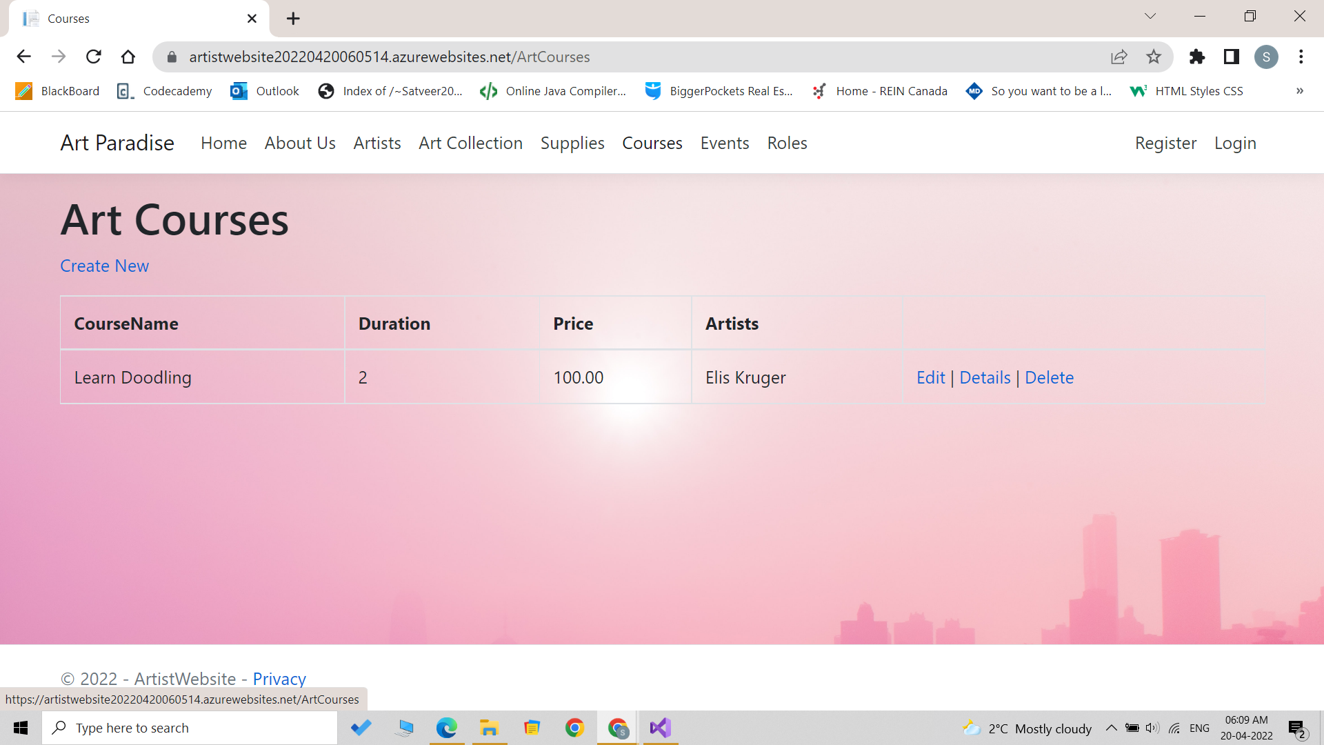 GitHub - satveerkaur/ArtistWebsite