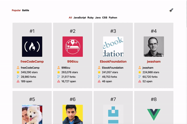 GitHub Battle - Homepage Refresh