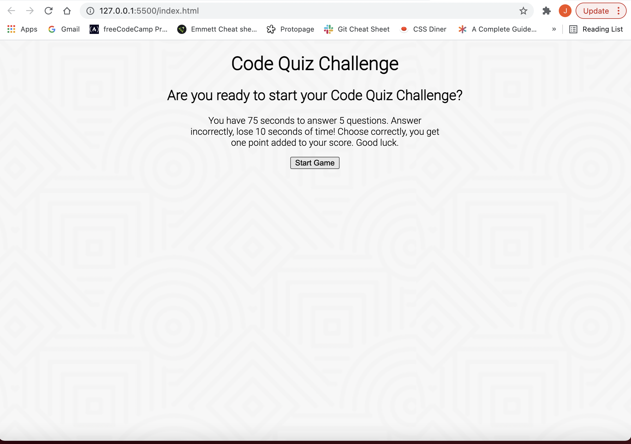 GitHub - janetiqal/Code-Quiz: Code Quiz uses JavaScript to build a quiz ...