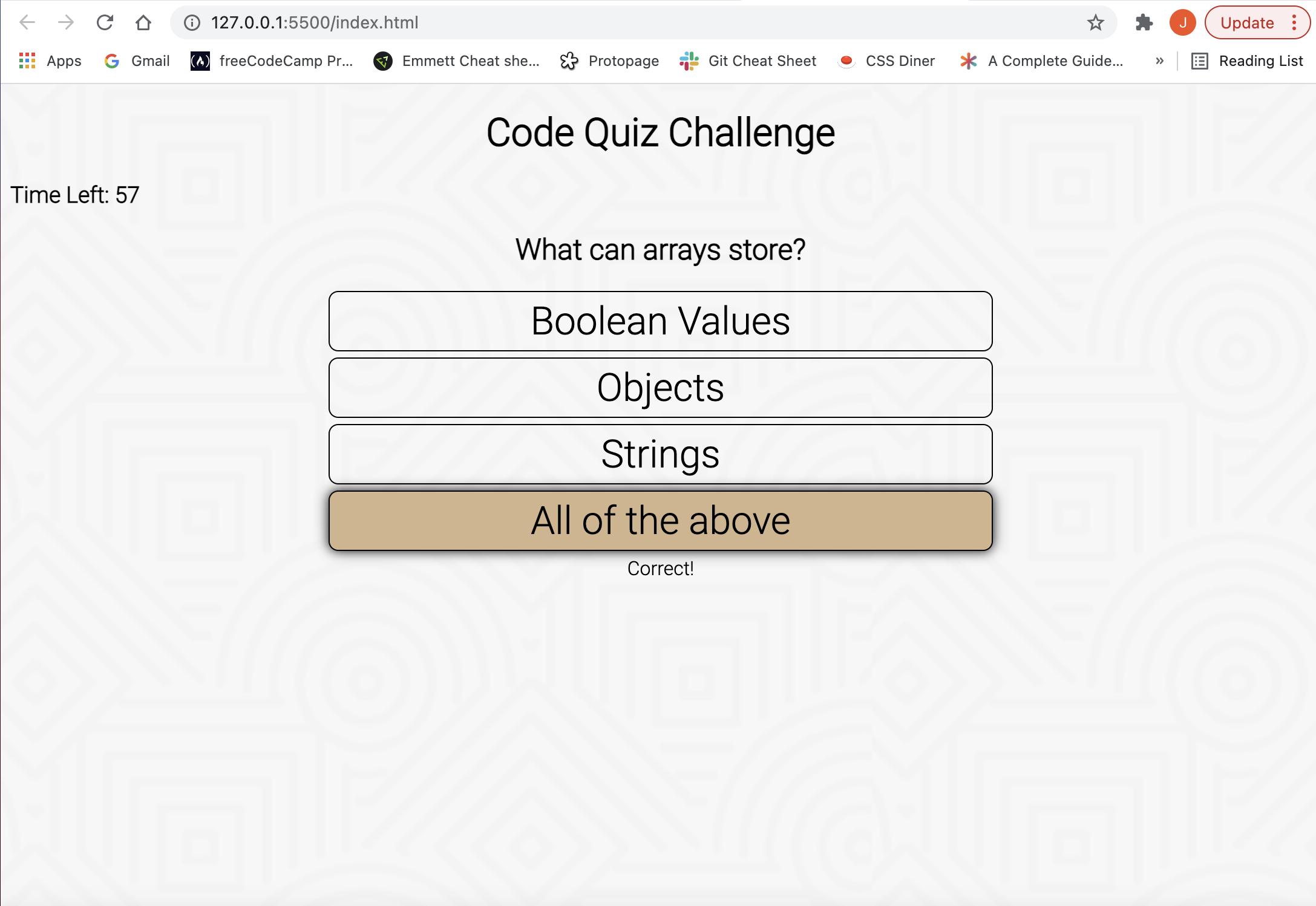 GitHub - janetiqal/Code-Quiz: Code Quiz uses JavaScript to build a quiz ...