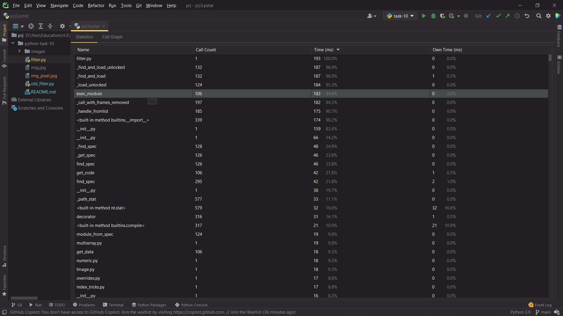 GitHub maxalesh/profiler_pycharm