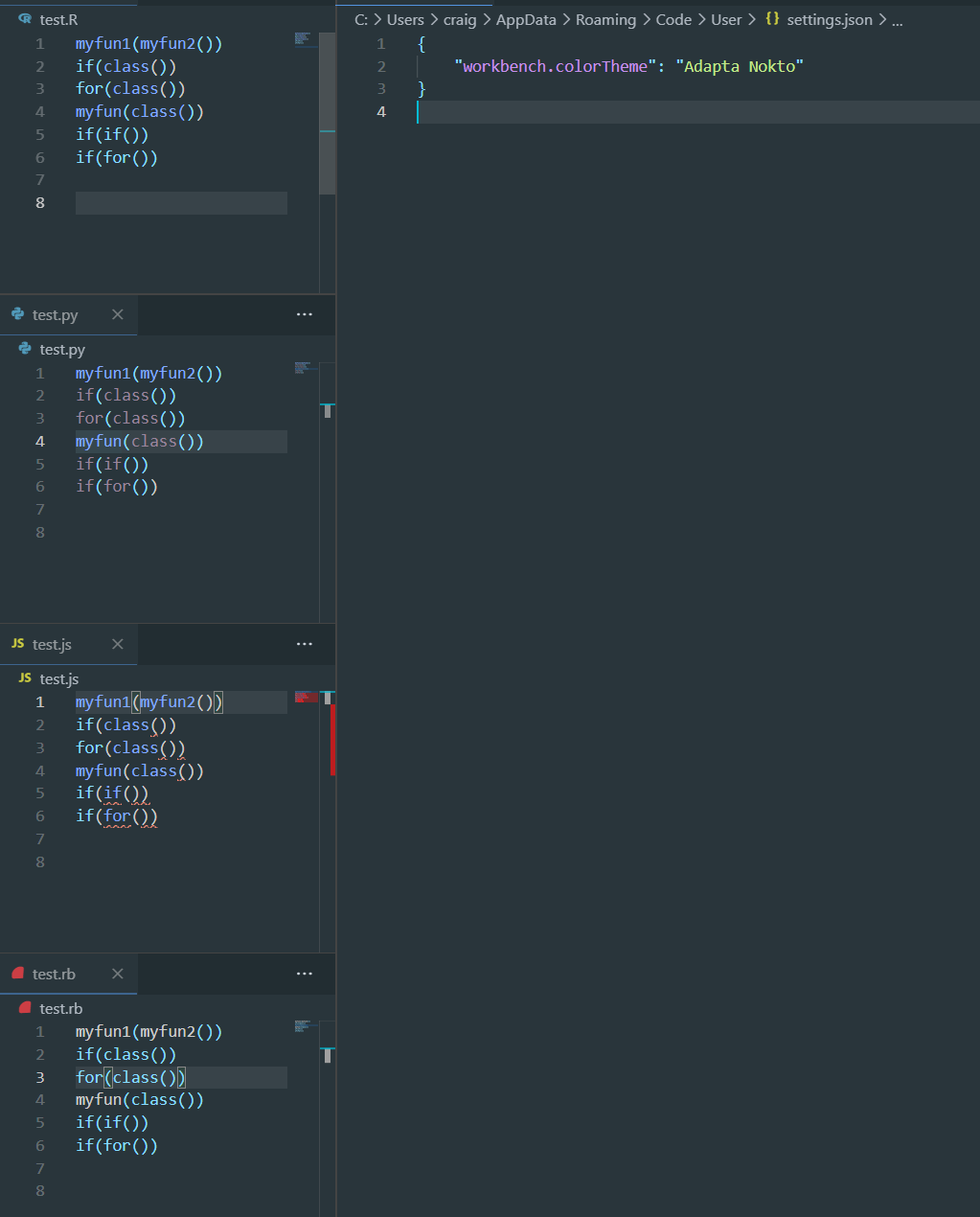Bracket colour matching appears to be broken · Issue 546