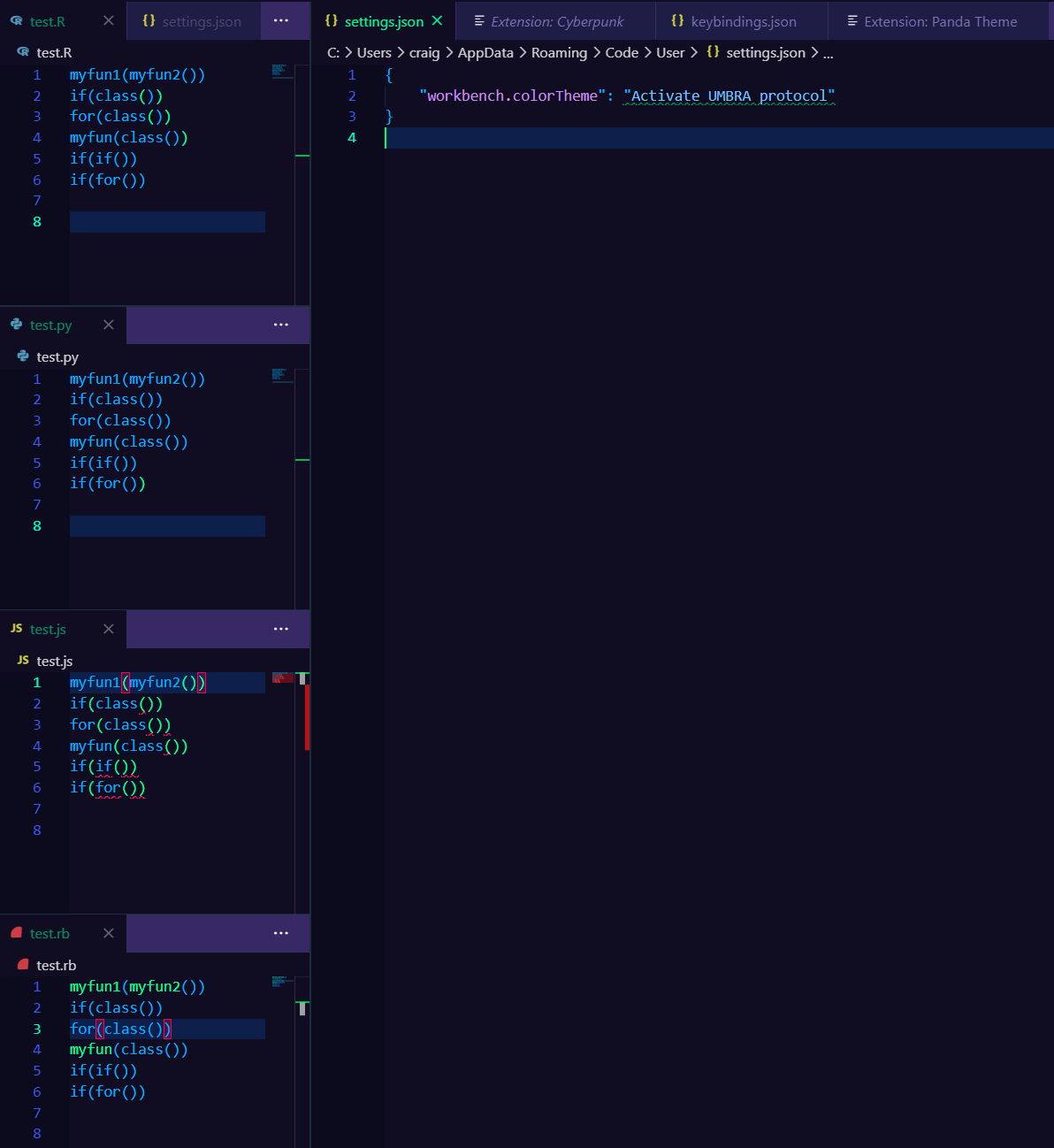Bracket colour matching appears to be broken · Issue 546