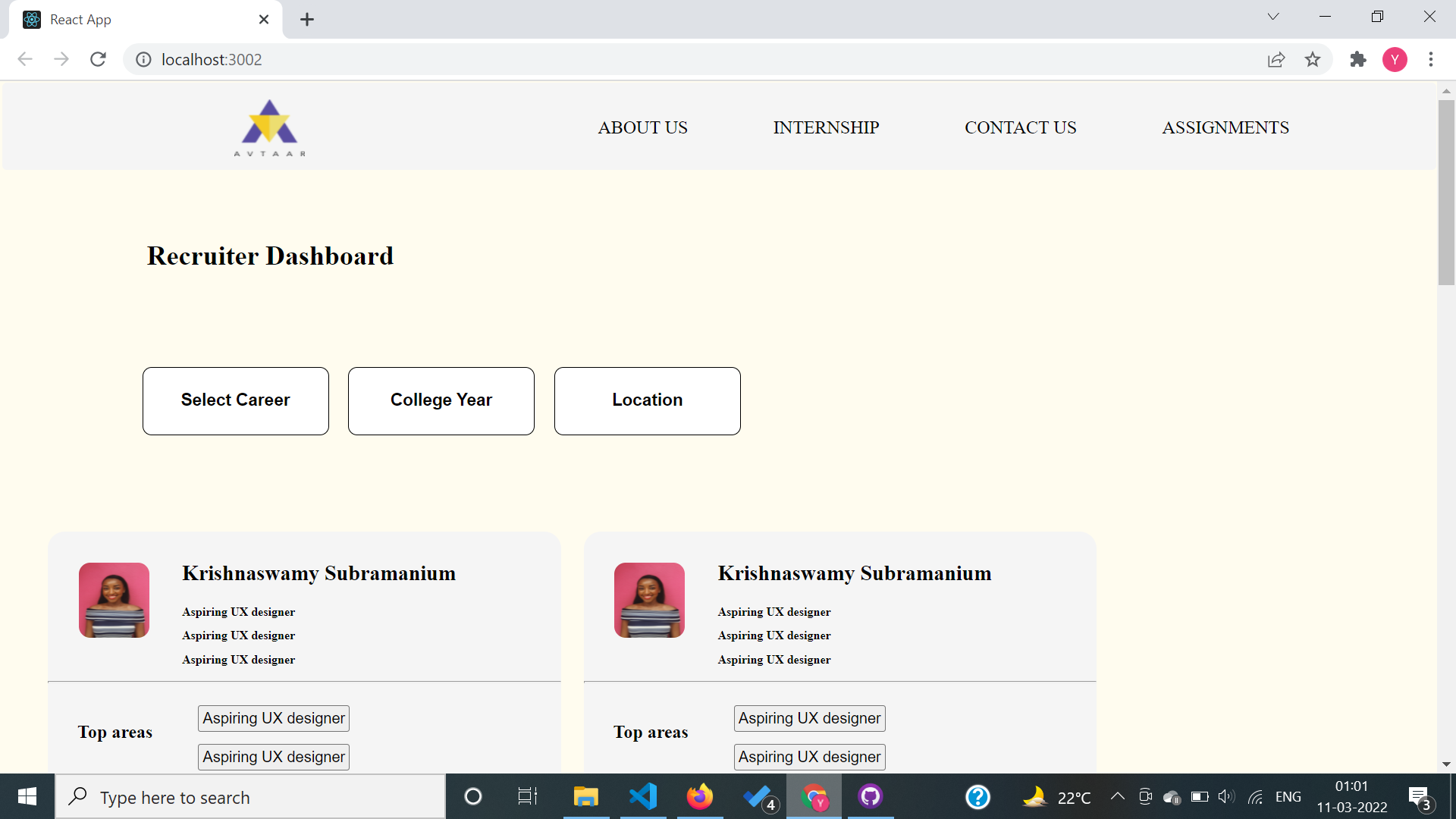 GitHub - yogesh-9999/avatar-assignment-Homepage