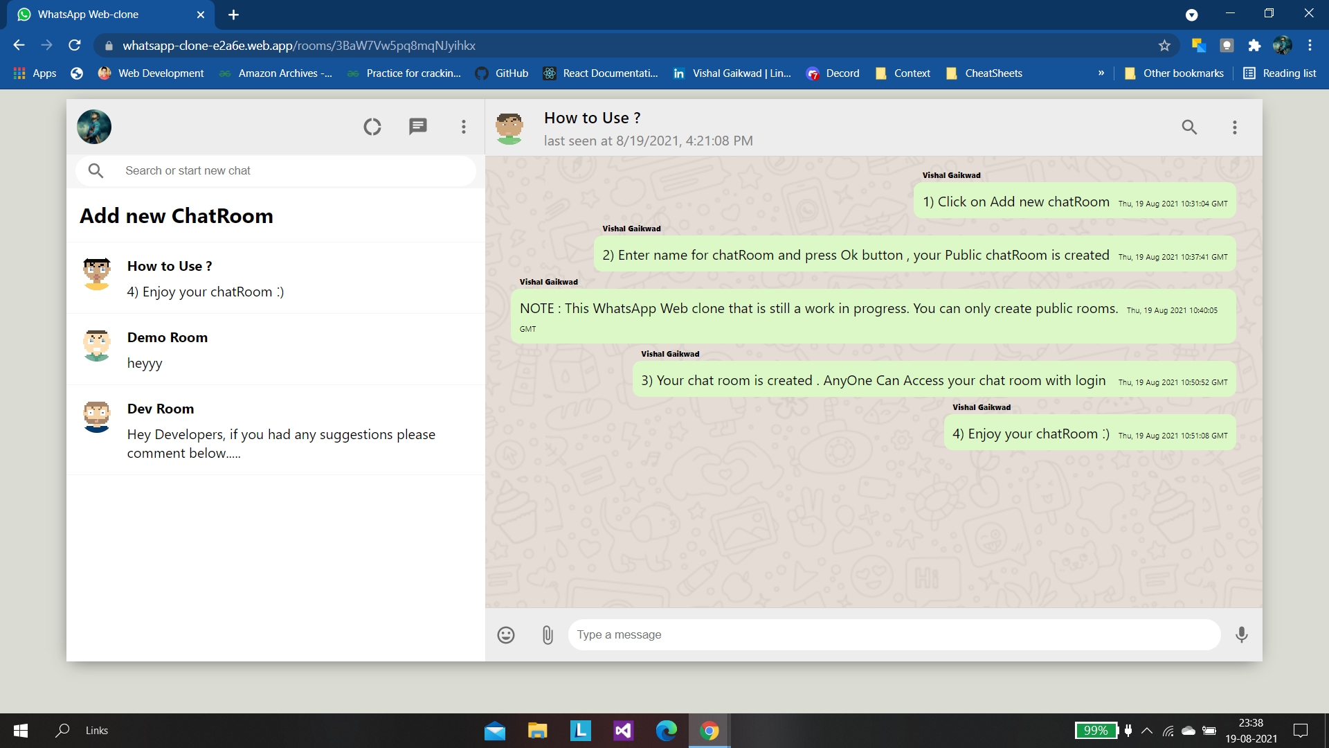 GitHub - vishalcoder07/WhatsApp-Web-clone: Fullstack clone of WhatsApp ...