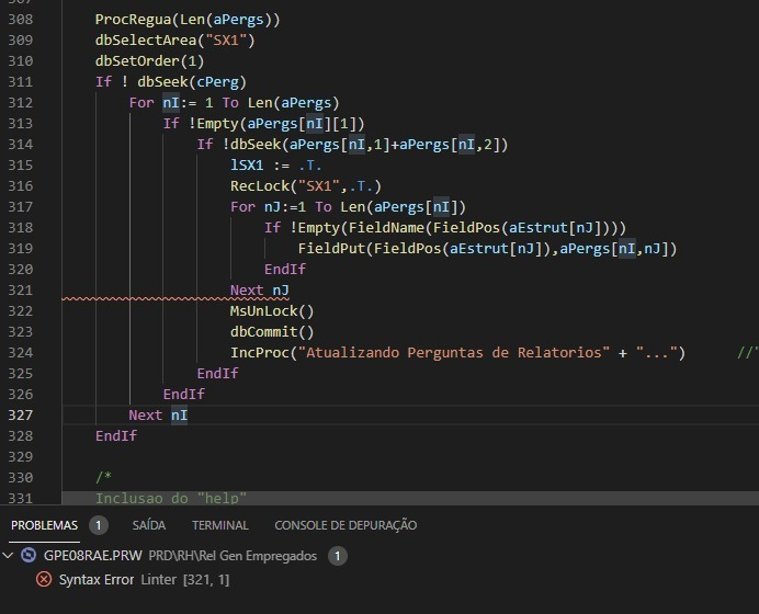 Next retorna erro de sintaxe. · Issue #761 · totvs/tds-vscode · GitHub