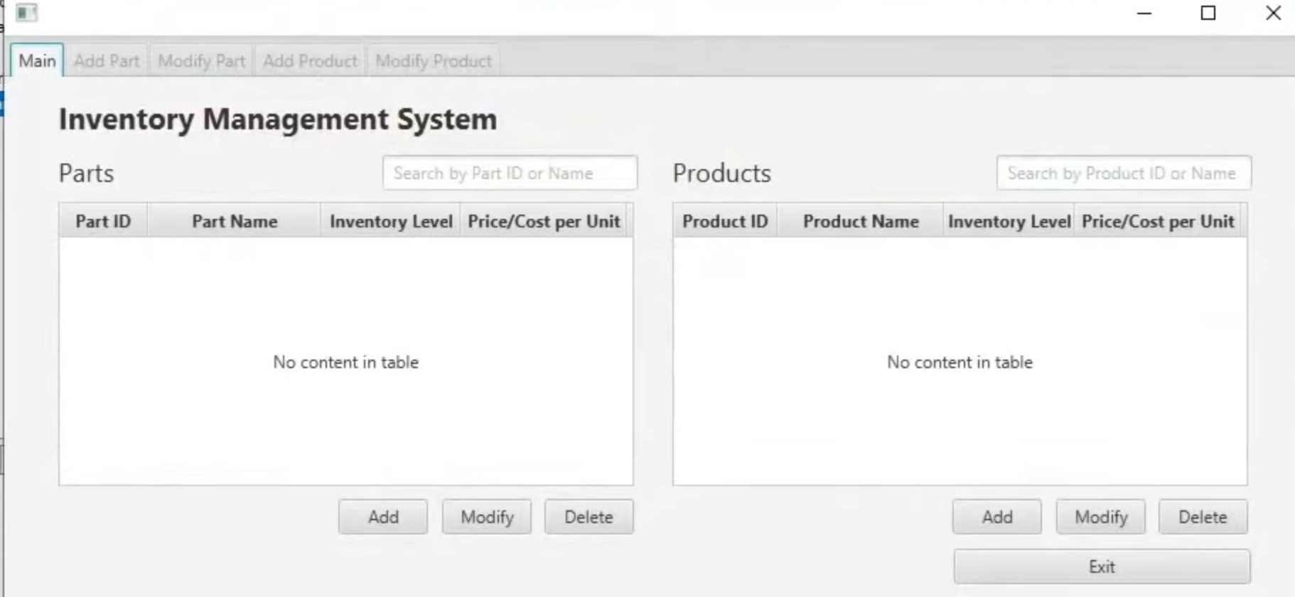 GitHub - lvpua/Inventory-Management-System: School Project for WGU ...