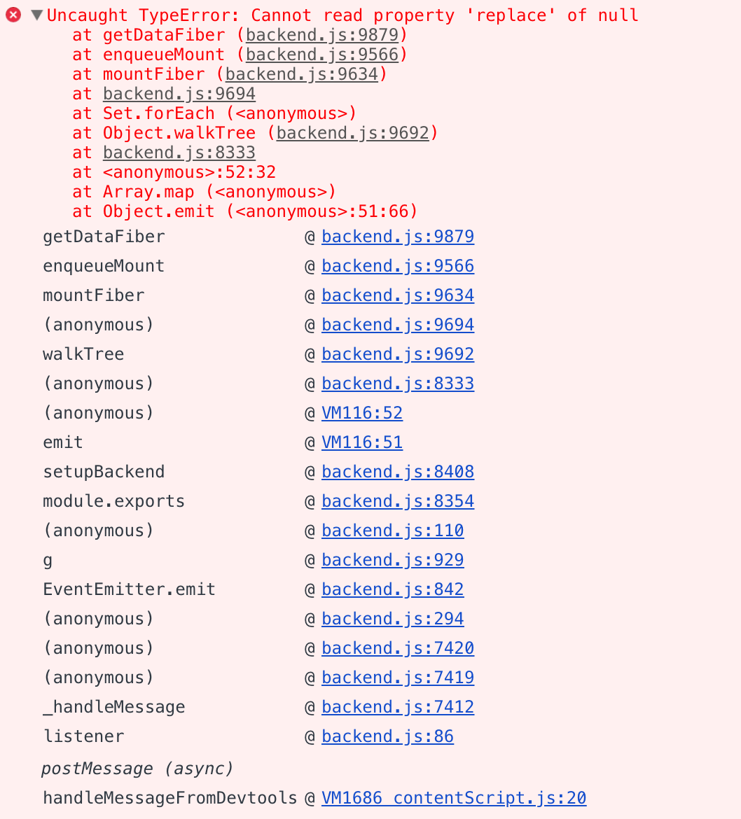 Started to crash quite recently with a "Uncaught TypeError Cannot read