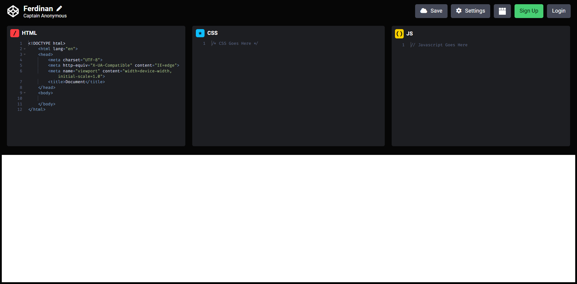 GitHub - ferdinan-ops/codepen-clone: Javascript Project (Codepen Clone ...