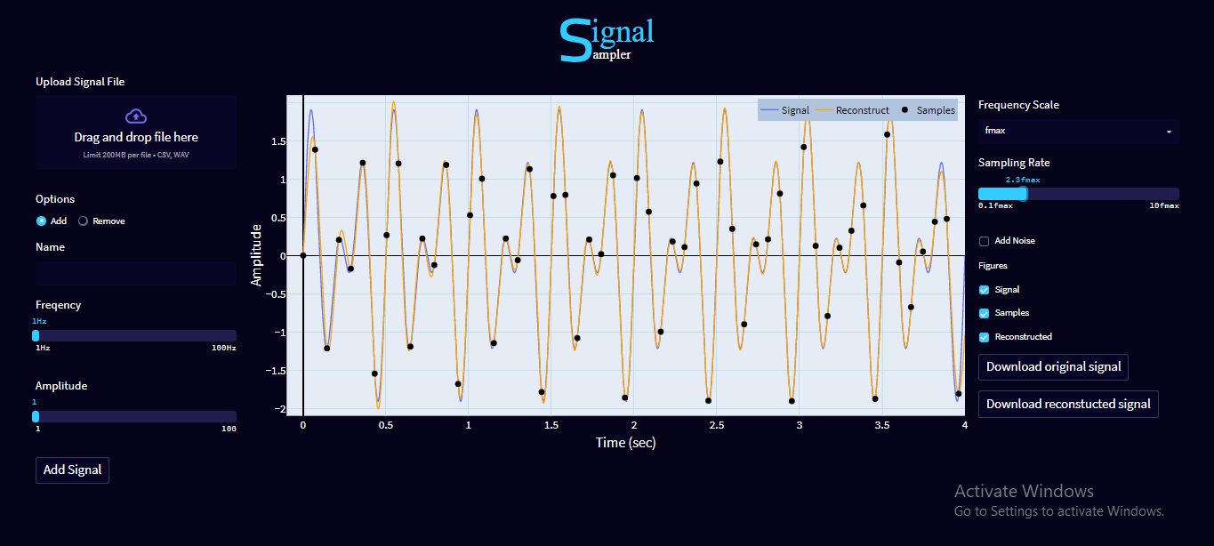 GitHub - Omar-Saad-ELGharbawy/Signal-Sampler: Signal Proccessing task ...