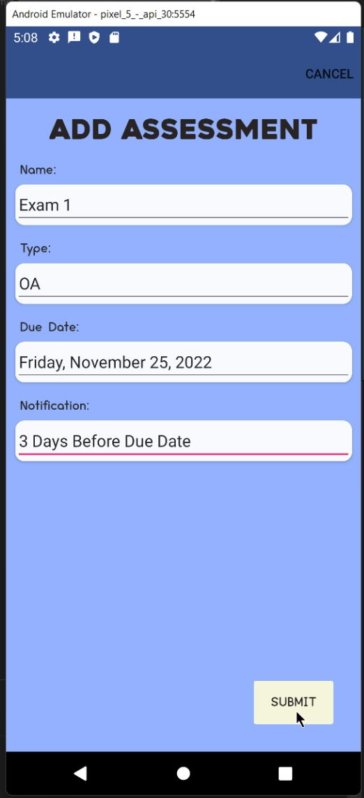 Add Assessment to Course View