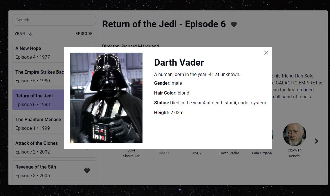 GitHub - Aviv-Yaari/star-wars: Using SWAPI (Star Wars API): https ...
