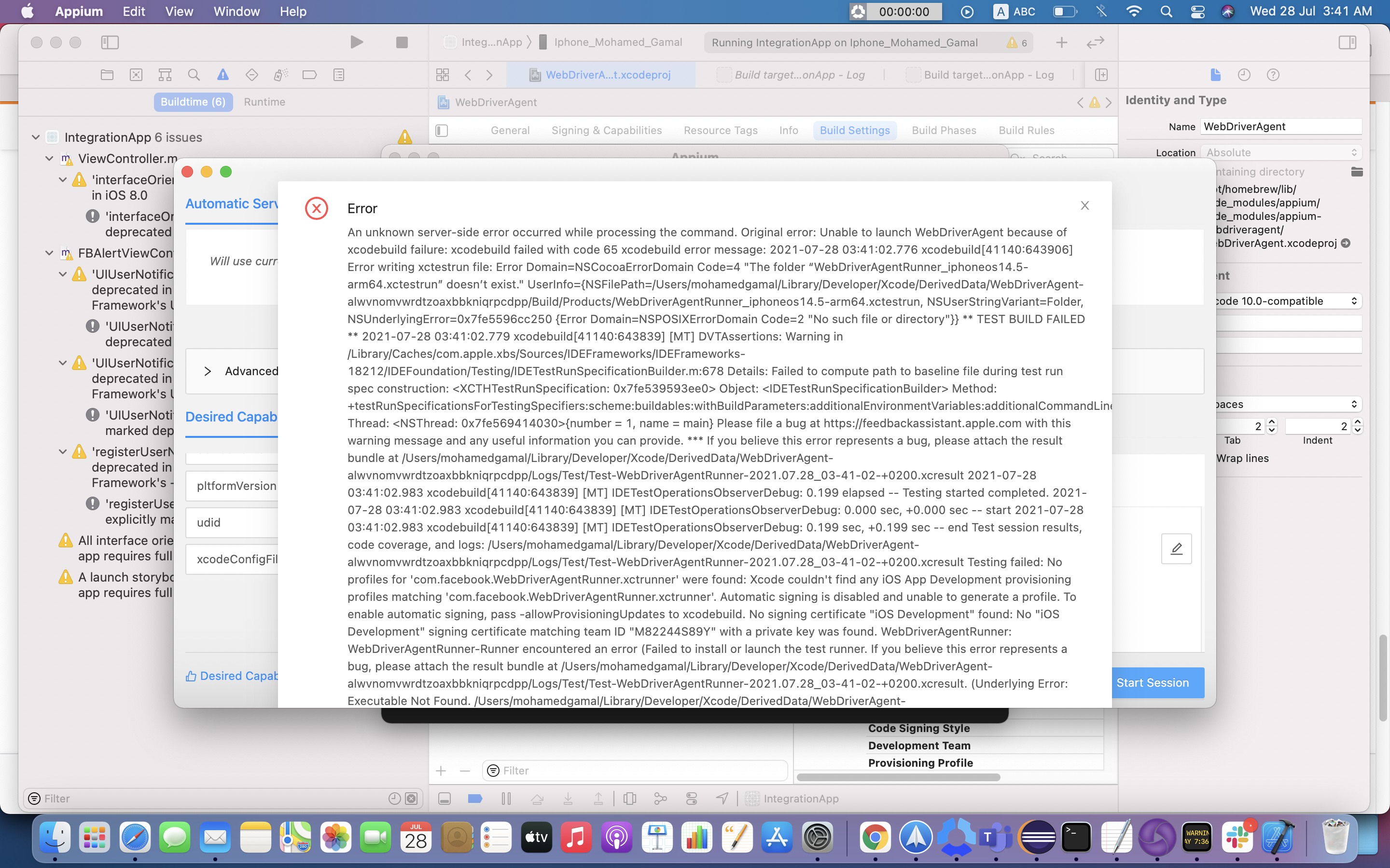 appium failed to run on ios real device · Issue #15668 · appium/appium ...