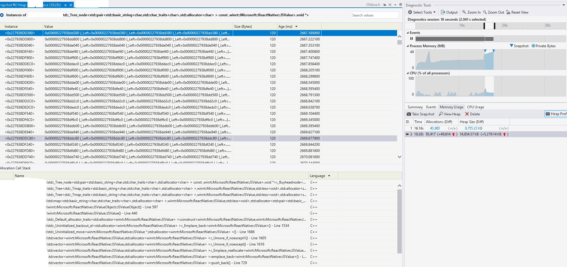 Memory leak in JSValue · Issue #7827 · microsoft/react-native-windows ...