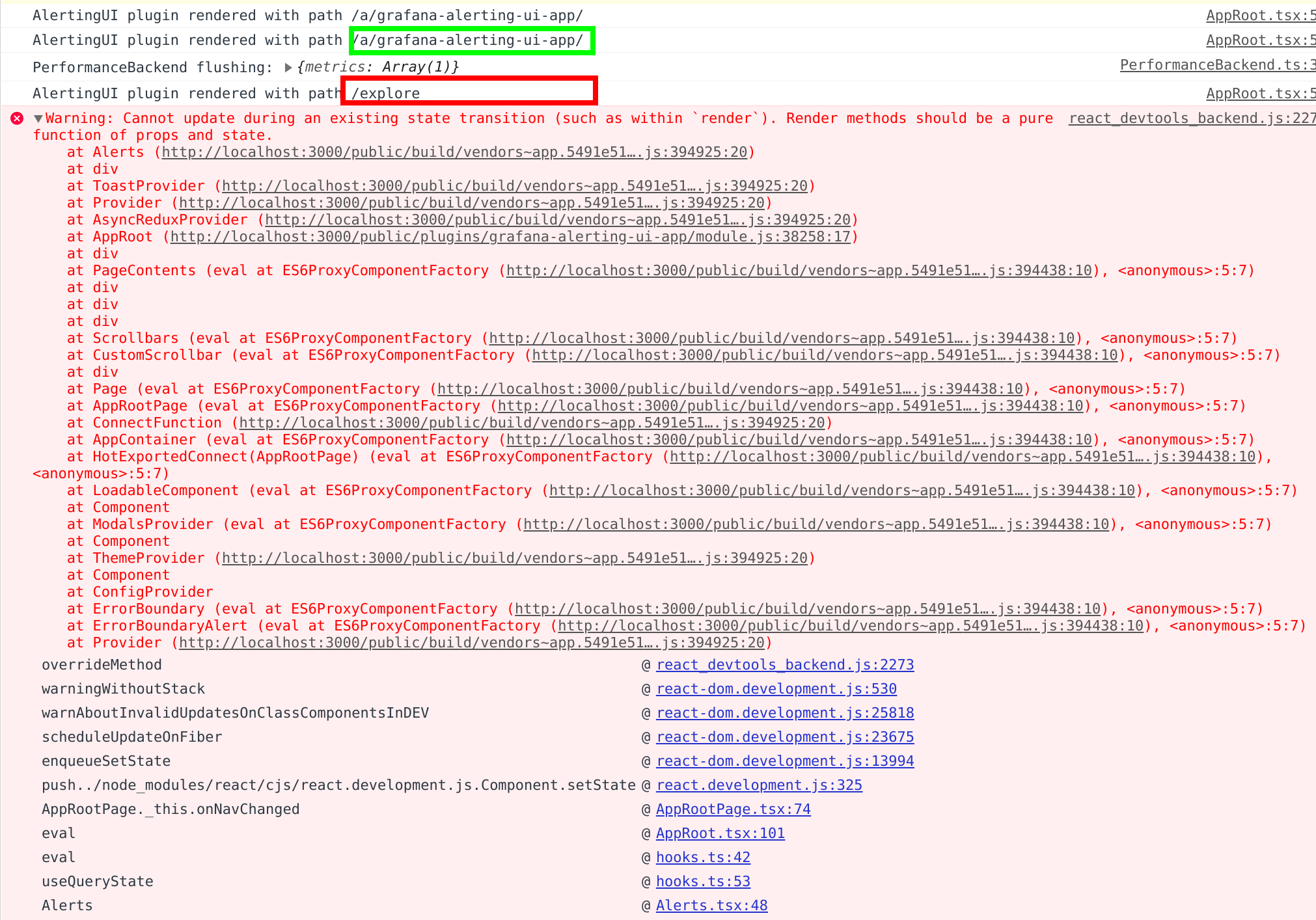 Plugins: App plugin rendered with wrong "path" before unmounting ...