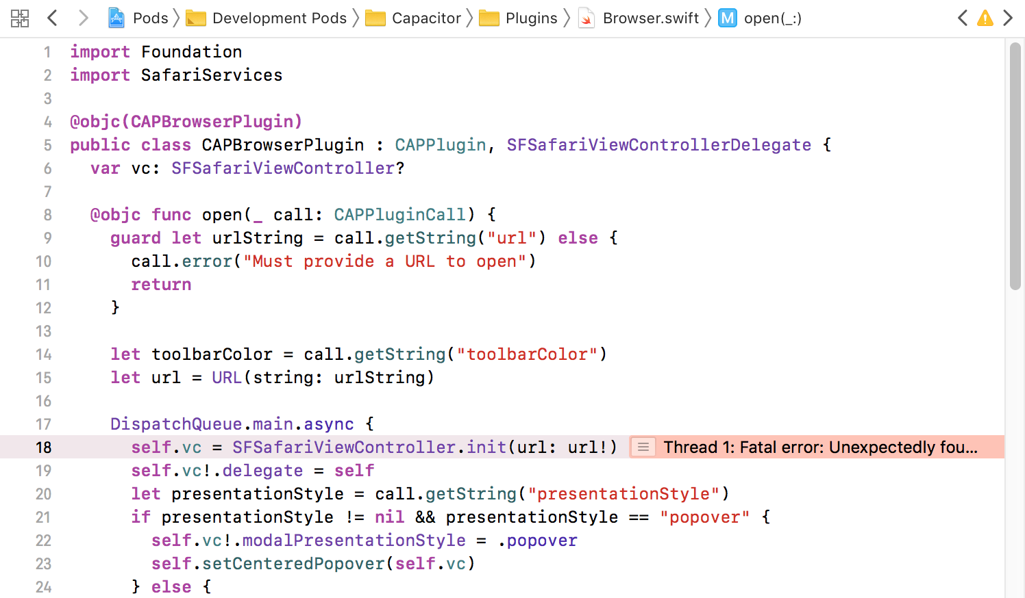 Capacitor Browser plugin issue · Issue #825 · ionic-team/capacitor · GitHub