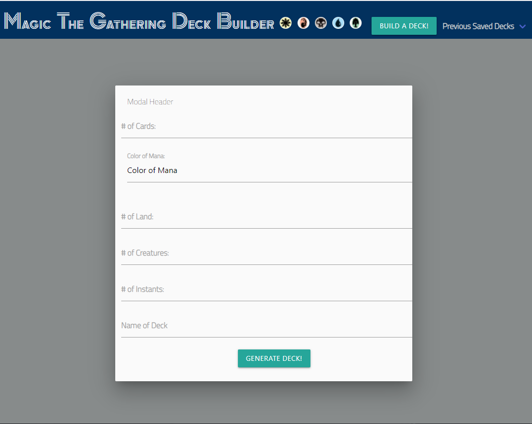 GitHub - mandrewartha/MTG-deck-builder: This site allows Magic The ...