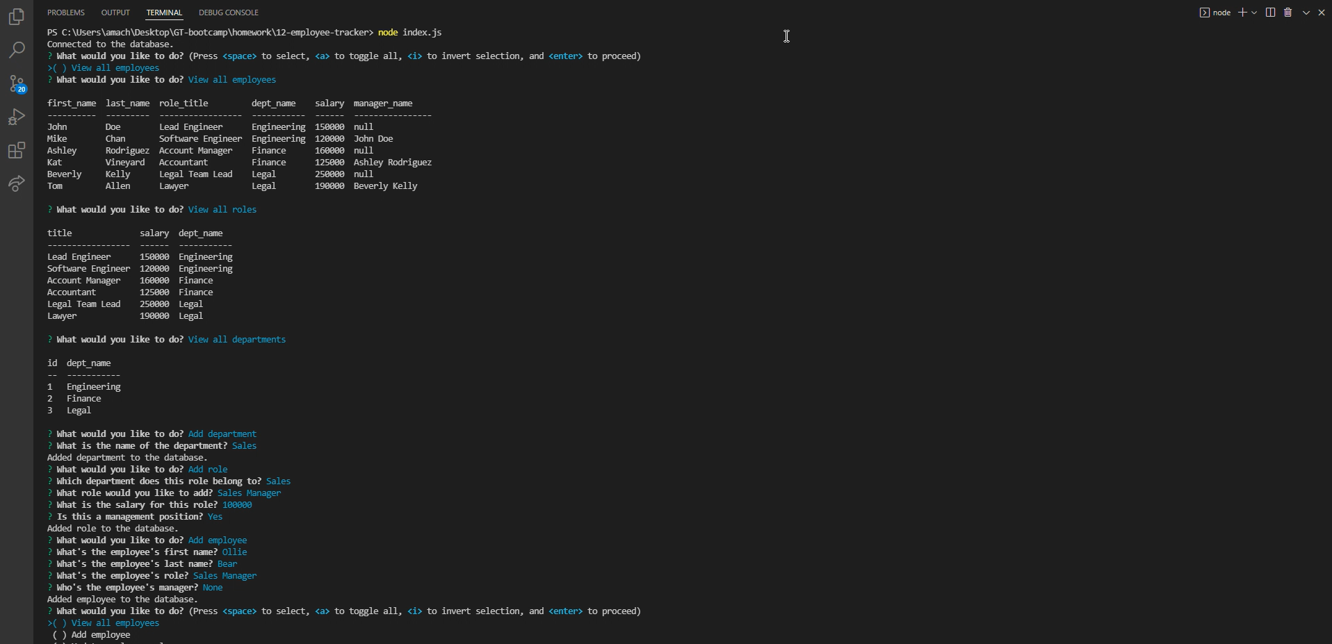 GitHub amachkel/employeetracker