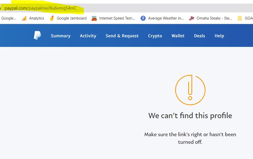 PayPal Pool Account not found