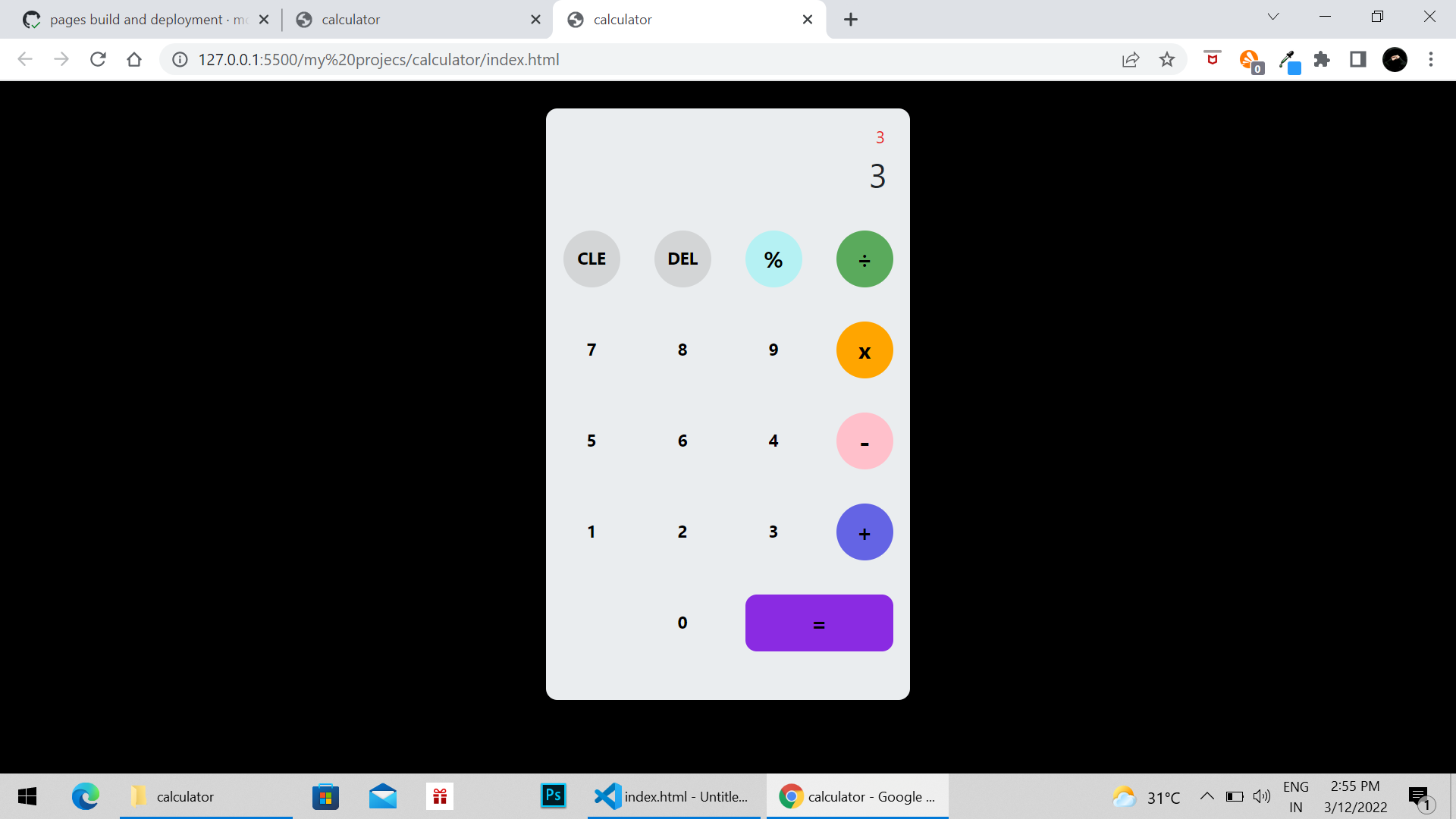 GitHub - mohammedshahid096/calculator: created a calculator with javascript