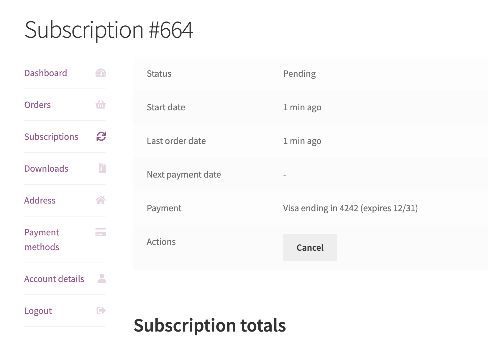 Changing subscription payment method to a failing card errors · Issue ...