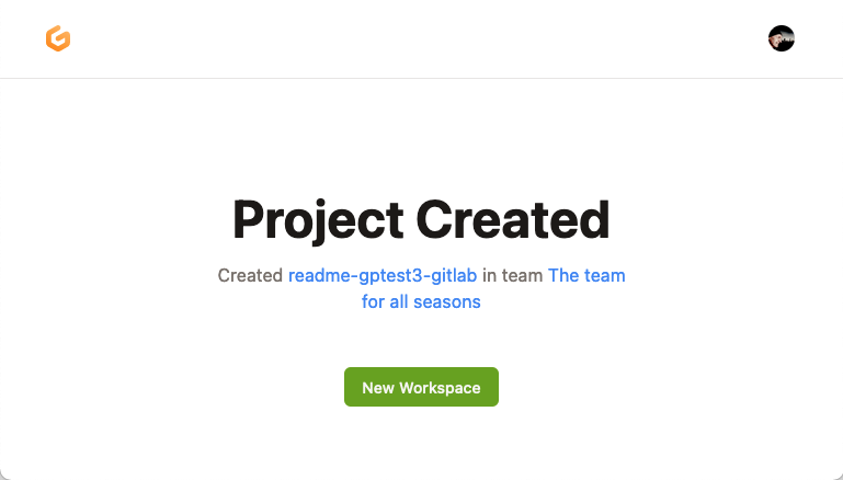 New project created page · Issue #7098 · gitpod-io/gitpod · GitHub