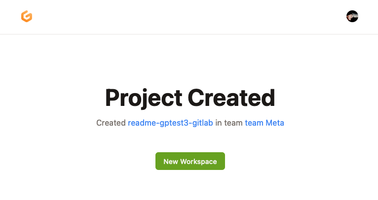 New project created page · Issue #7098 · gitpod-io/gitpod · GitHub