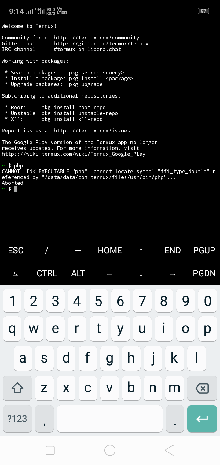 Unable to use php · Issue #7280 · termux/termux-packages · GitHub