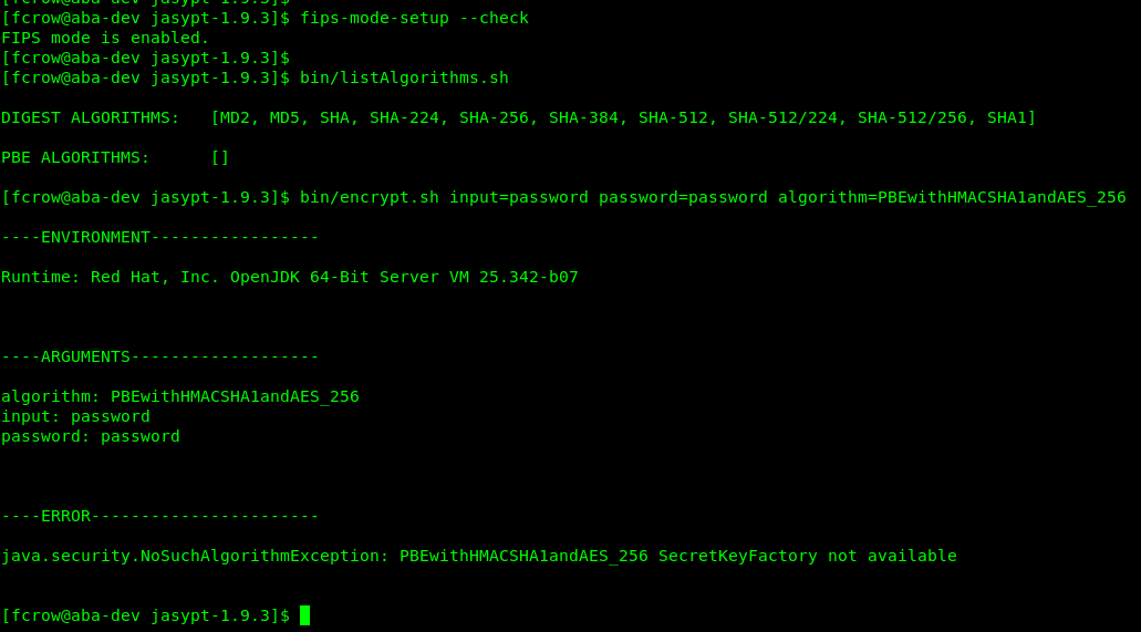 When FIPS is enabled no PBE algorithms are available · Issue #121 ...