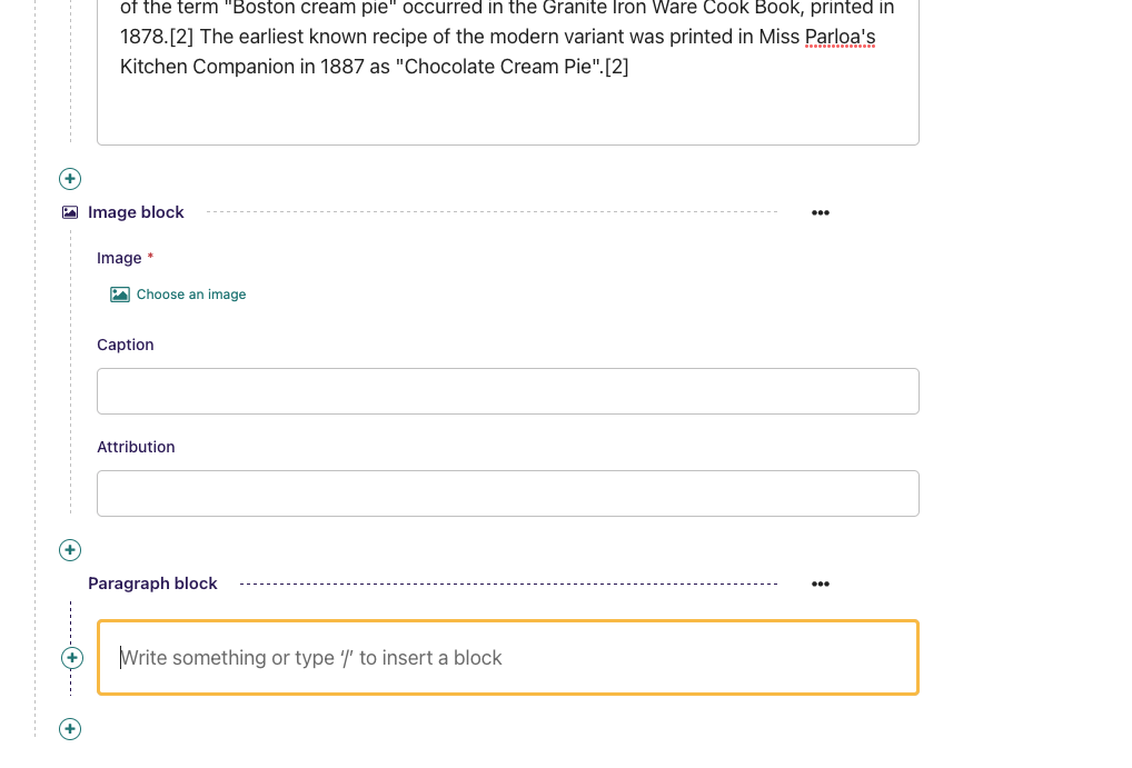 Richtextblock Table Inserting block at end of RichTextBlock creates a redundant extra ...