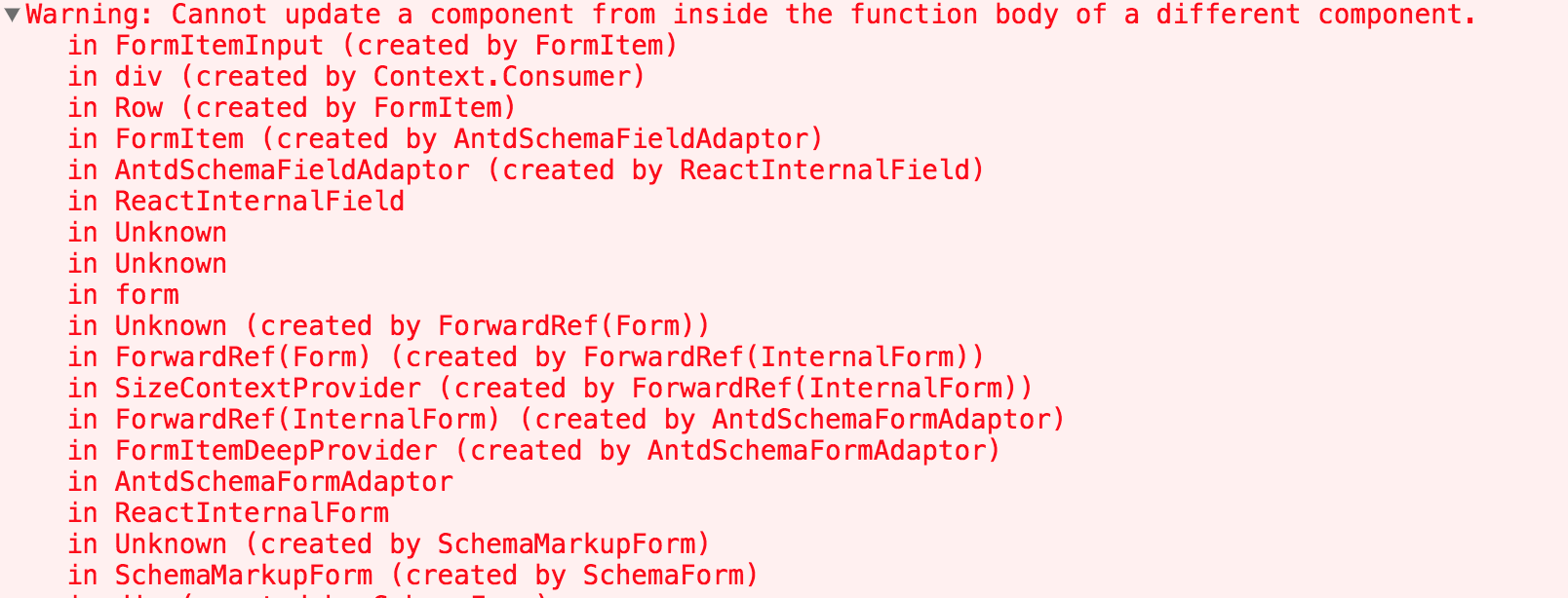 Cannot update a component from inside the function body of a different ...