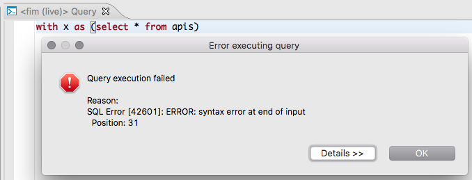 WITH queries not available · Issue #3494 · dbeaver/dbeaver · GitHub