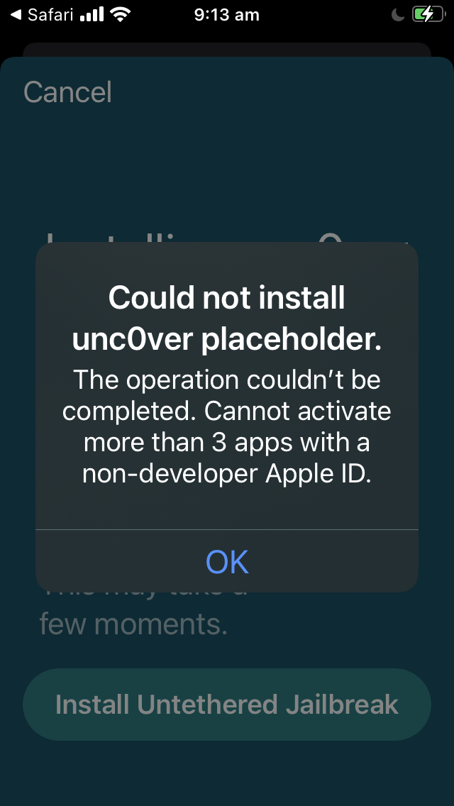 Error when installing uncover · Issue #868 · altstoreio/AltStore · GitHub