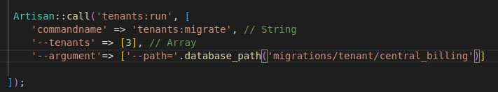 when i run migration using artisan command. It migrates in all tenants ...