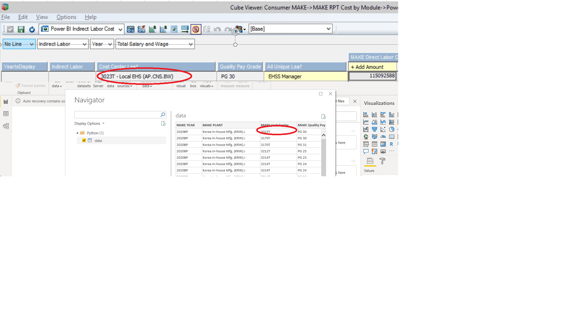 Unable to pull alias TM1 vs Power BI
