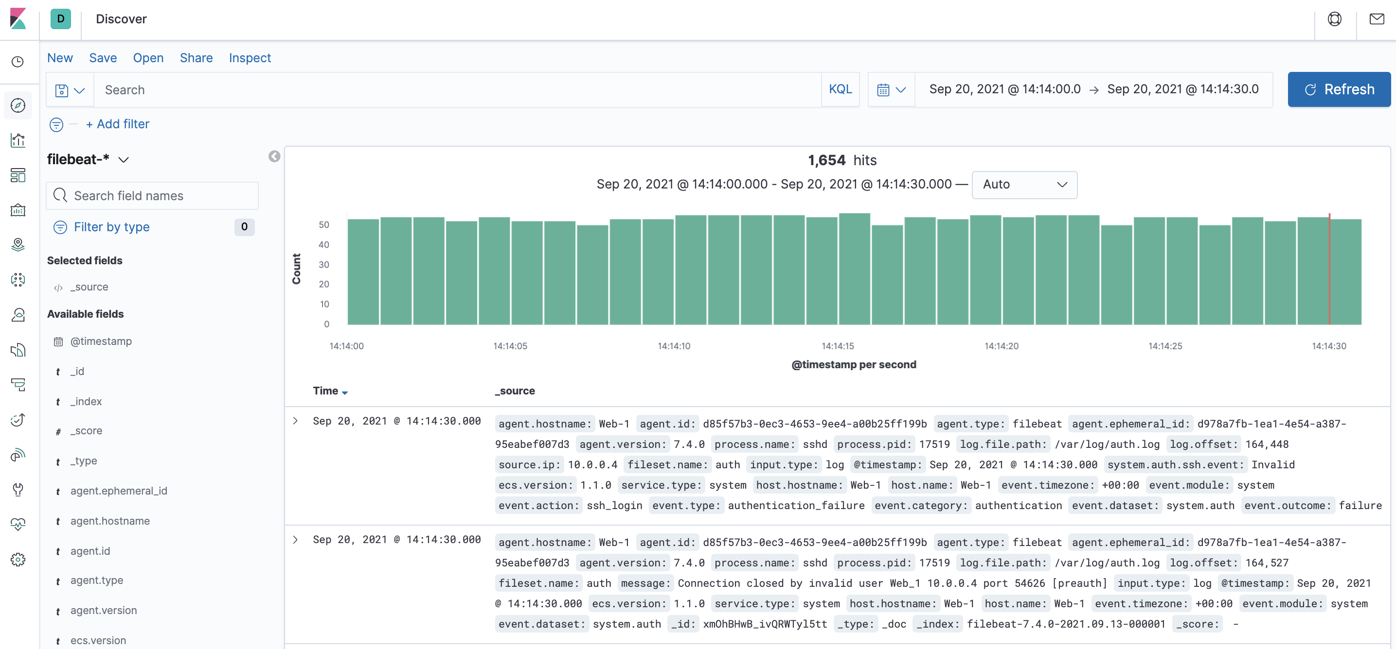 filebeat failed ssh attempts