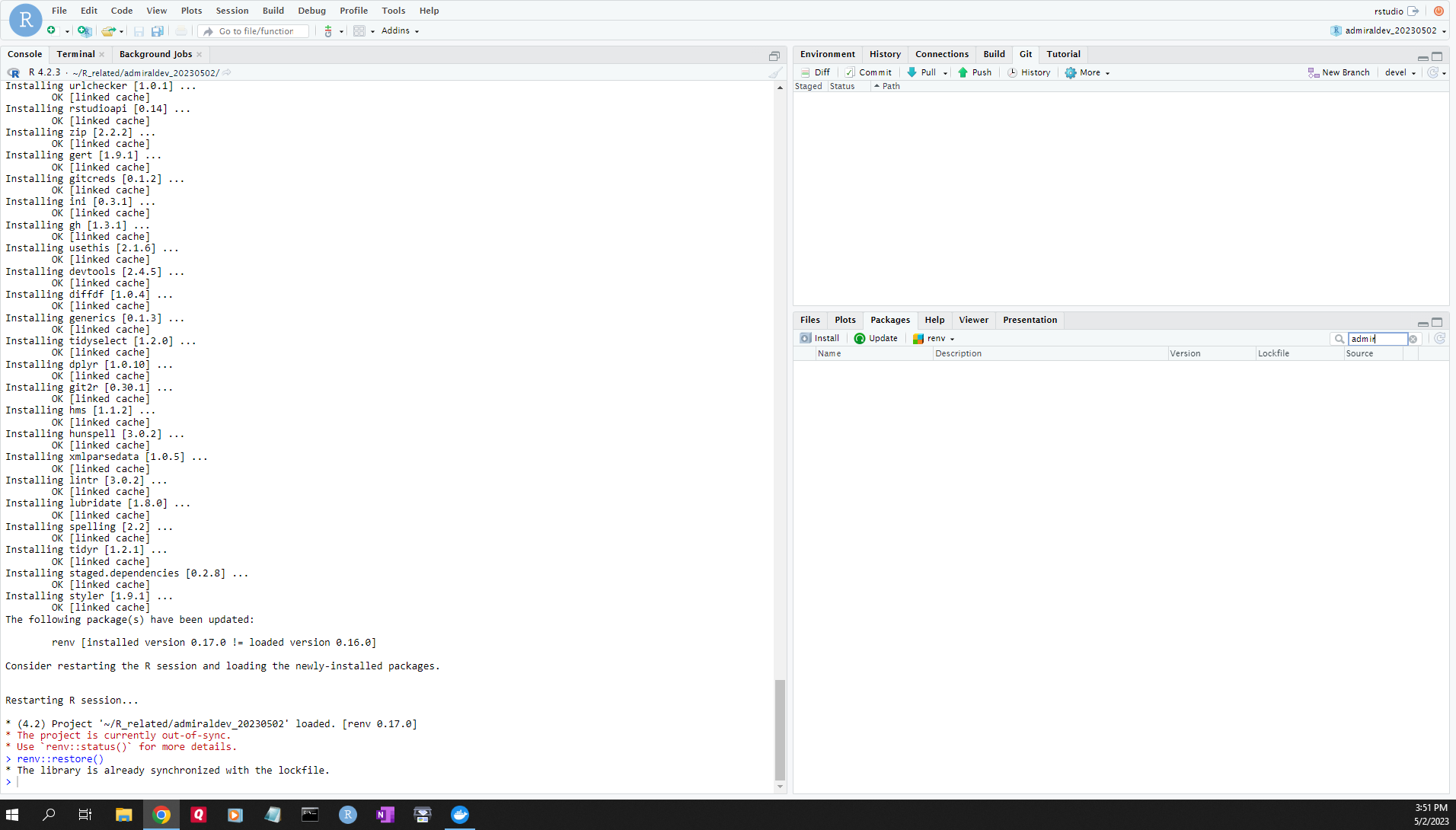 admiraldev renv.lock not automatically installing admiral.test · Issue ...