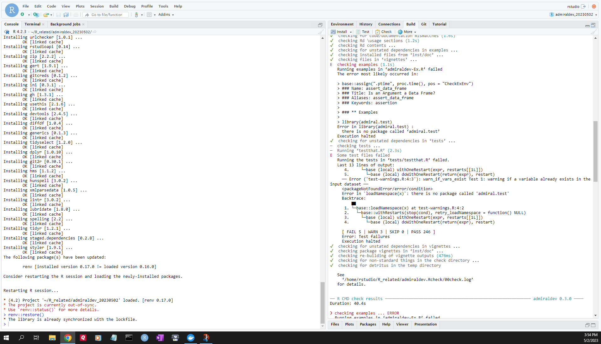 admiraldev renv.lock not automatically installing admiral.test · Issue ...