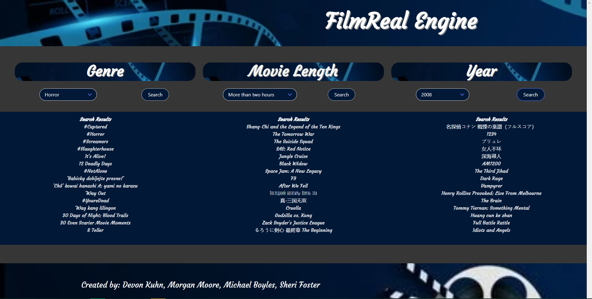 GitHub - Devonkuhn/Project-1: A movie search engine