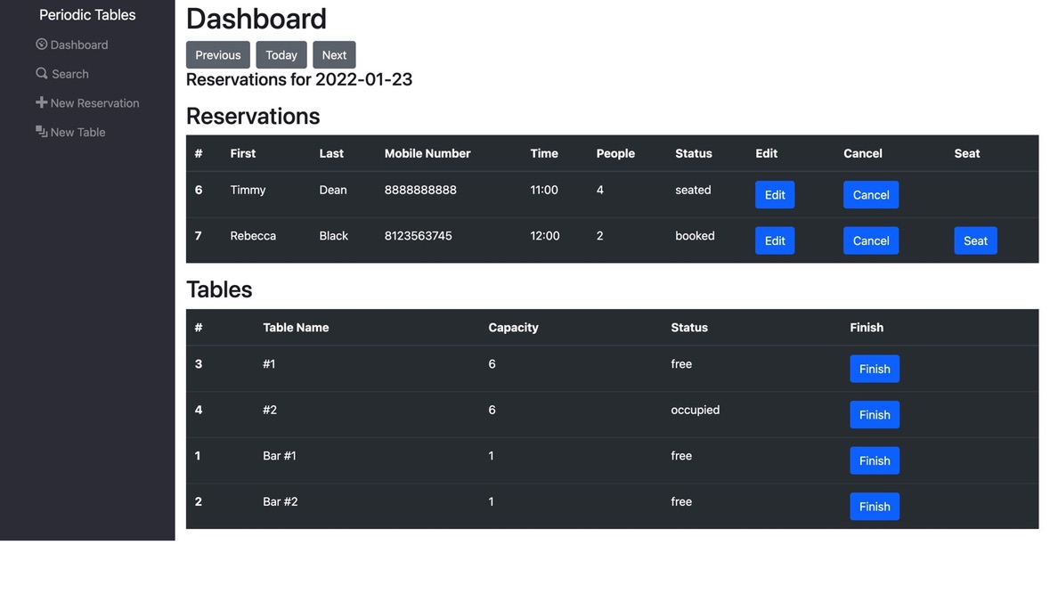 after seating reservation