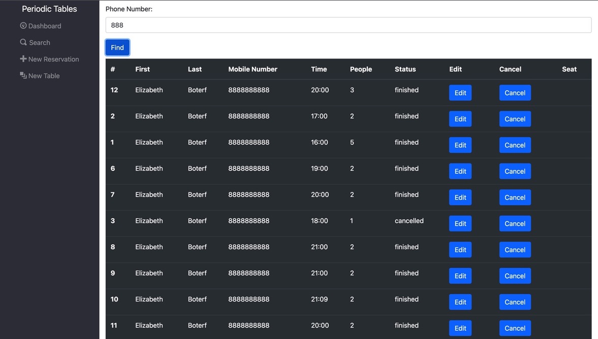 search for reservation