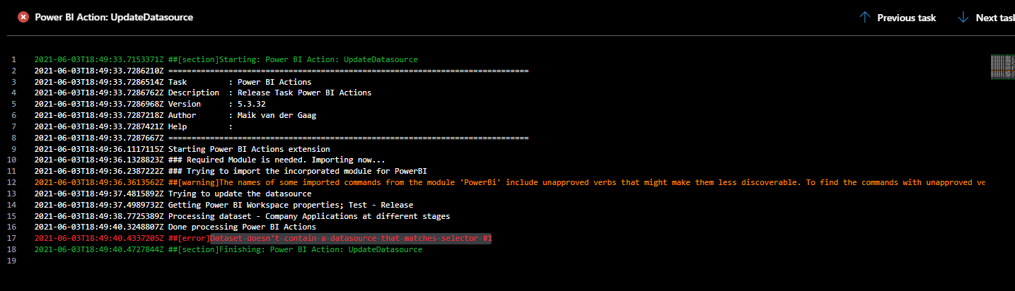 Unable to update DataSource connection, using Dynamics 365 / Dataverse ...