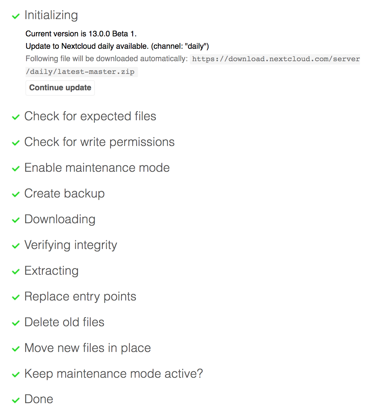 NC 13 Beta Updater stuck · Issue #149 · nextcloud/updater · GitHub
