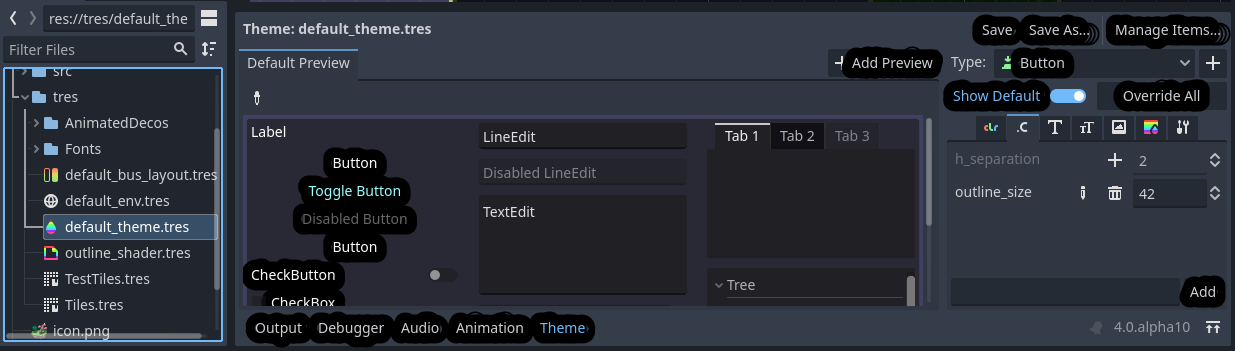 Properties in project's default Theme affect the editor · Issue #62428 ...