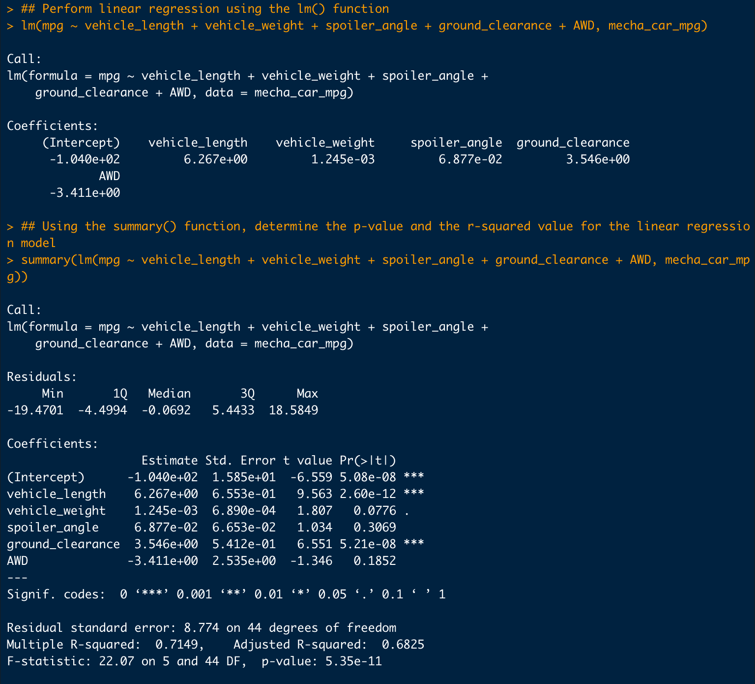 GitHub - fofonotholt/MechaCar_Statistical_Analysis: Booctamp Module 15