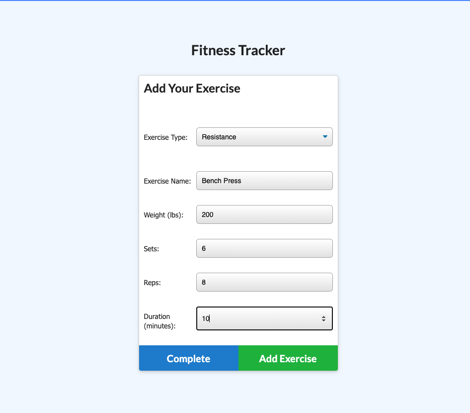 GitHub - DuncanByrne/workout-tracker