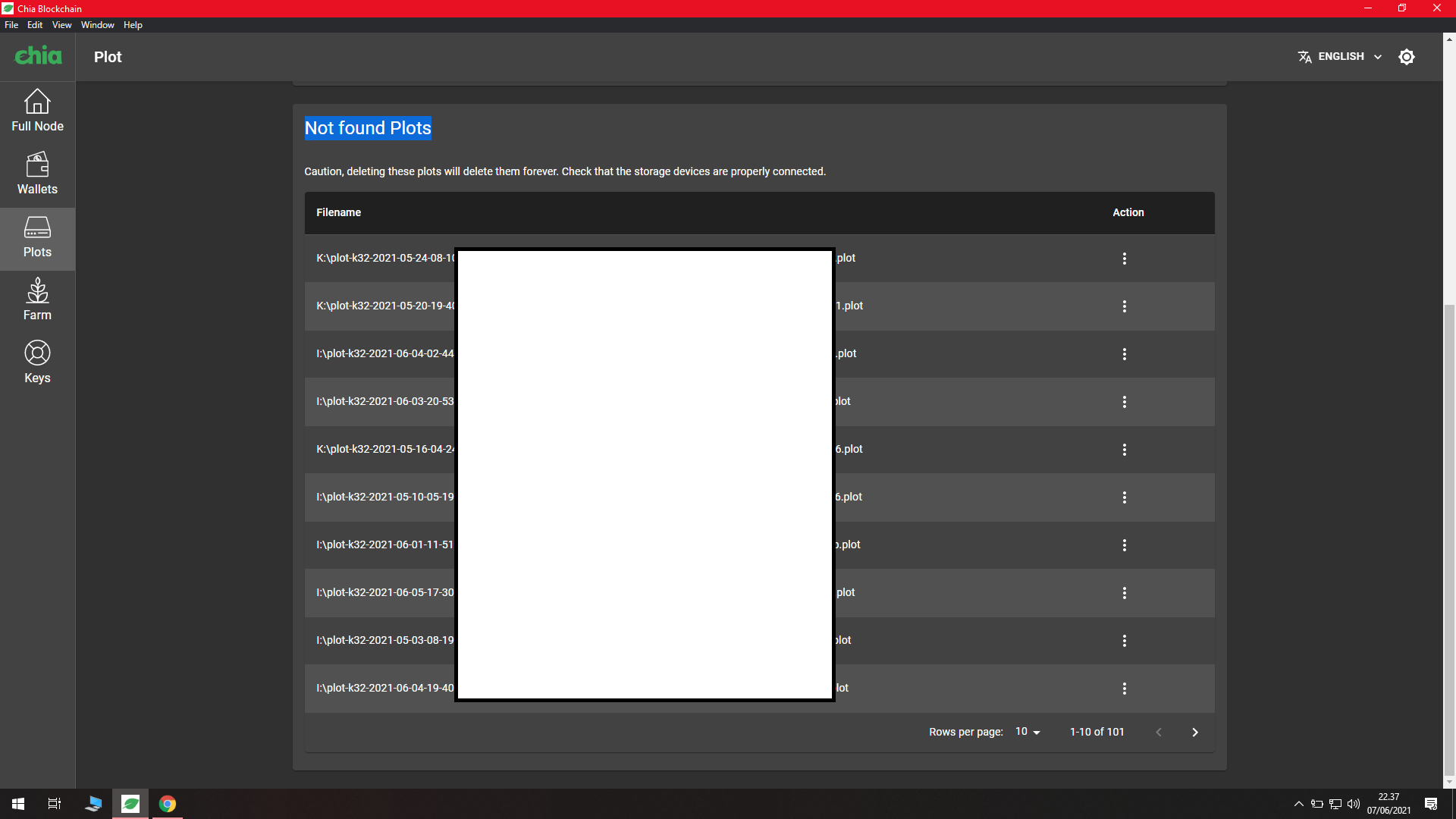 my plots disappear 101 plots lost, Not found Plots[BUG] · Issue #6580 · Chia -Network/chia-blockchain